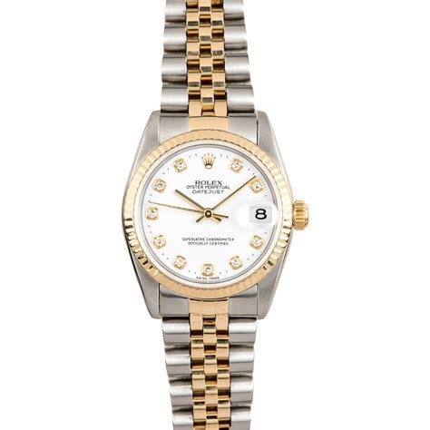 ladies rolex datejust white dial.